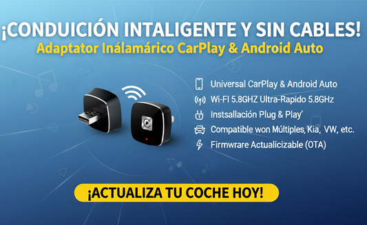Adaptador Inalámbrico 2 en 1: CarPlay y Android Auto para tu Auto
