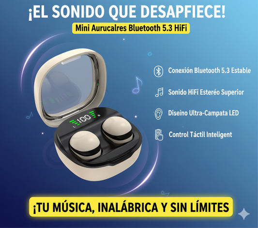 Mini Auriculares Invisibles con Bluetooth 5.3: Sonido HiFi y Control Táctil